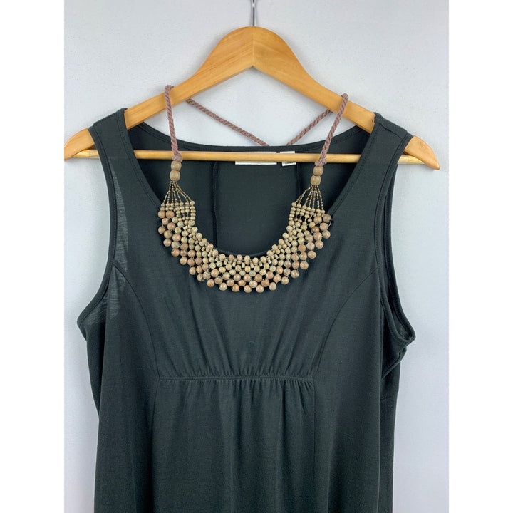 JohnPaulRichard Womens Large Black Sleeveless Dress With Beaded Neckline