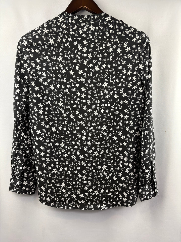 Women’s Calvin Klein Small Black w/ White Florals Blouse