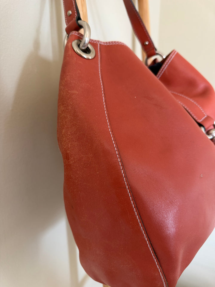 Marc Jacobs Collection Burnt Orange Leather Hobo Shoulder Bag Large