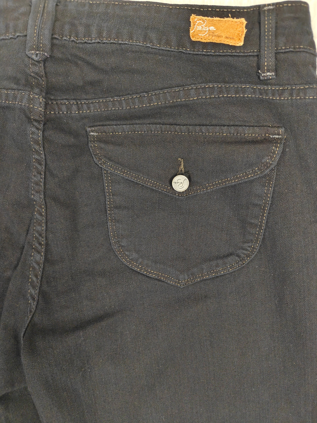 Womens Paige Premium Denim Wide Leg Jeans Black Size 31
