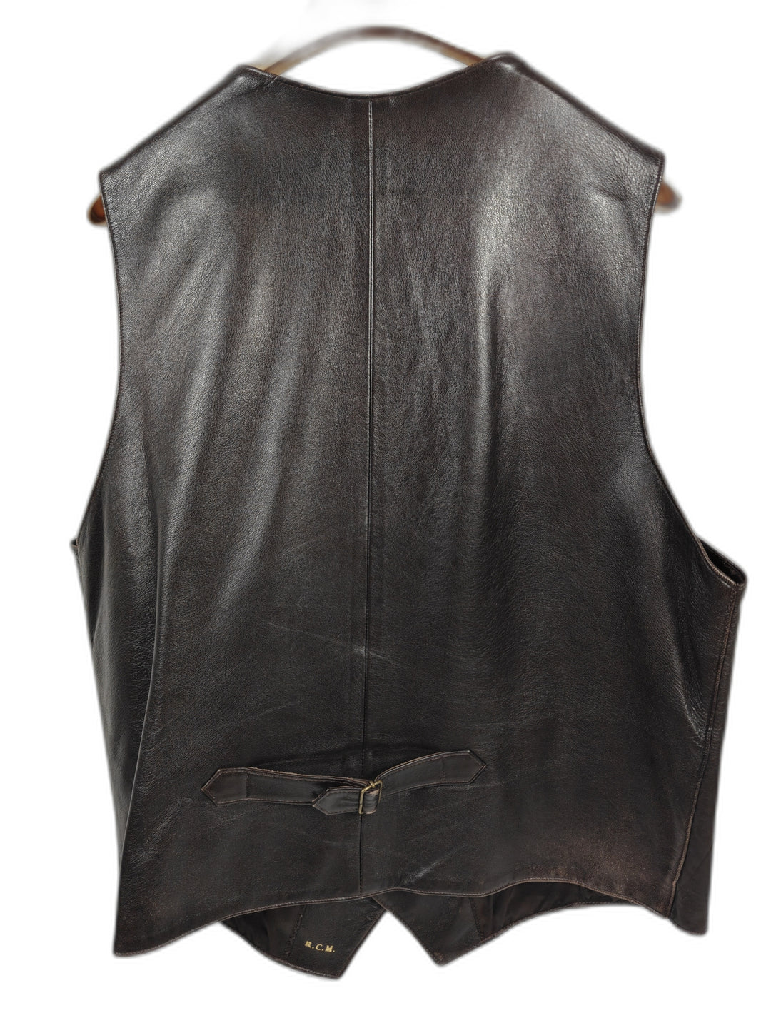 Mens Michelangelo Firenze Genuine Leather Vest Dark Brown