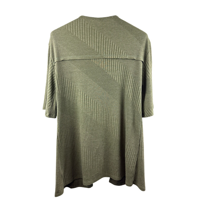 Women’s Bobeau Medium Olive Green Short Sleeve Sweater