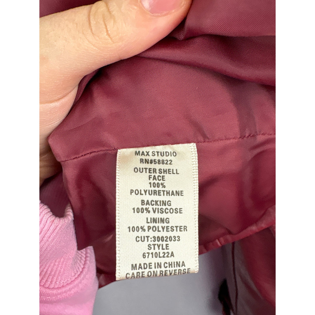 Women’s Max Studio Small Brick Red Faux Leather Jacket