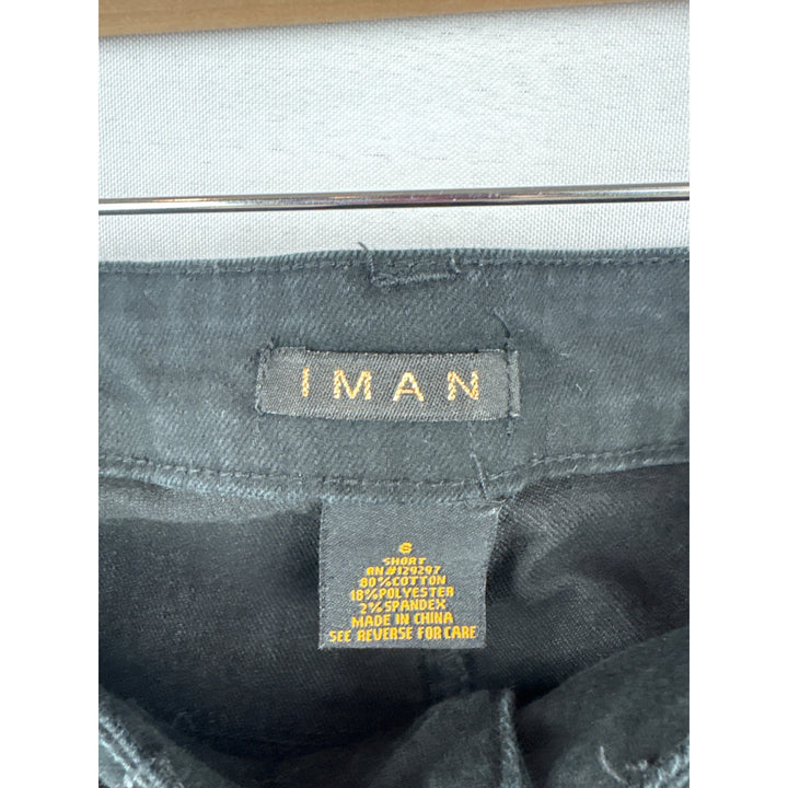 Iman Womens Black Straight-Leg Jeans S