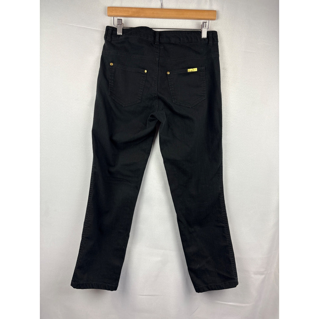 Iman Womens Black Straight-Leg Jeans S