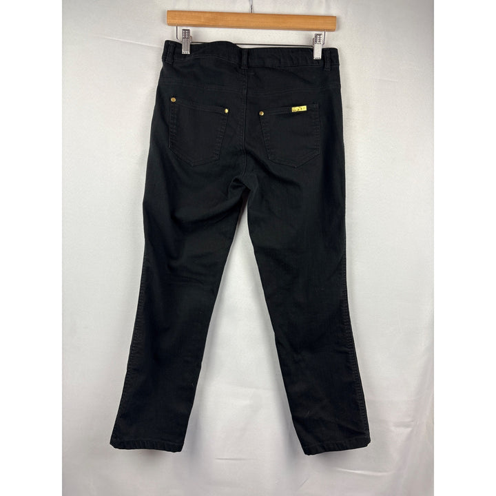 Iman Womens Black Straight-Leg Jeans S