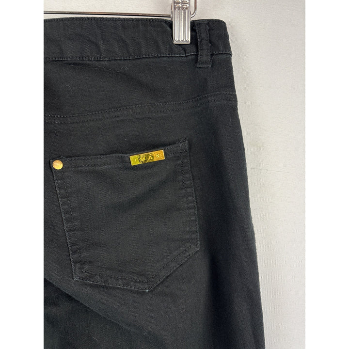 Iman Womens Black Straight-Leg Jeans S