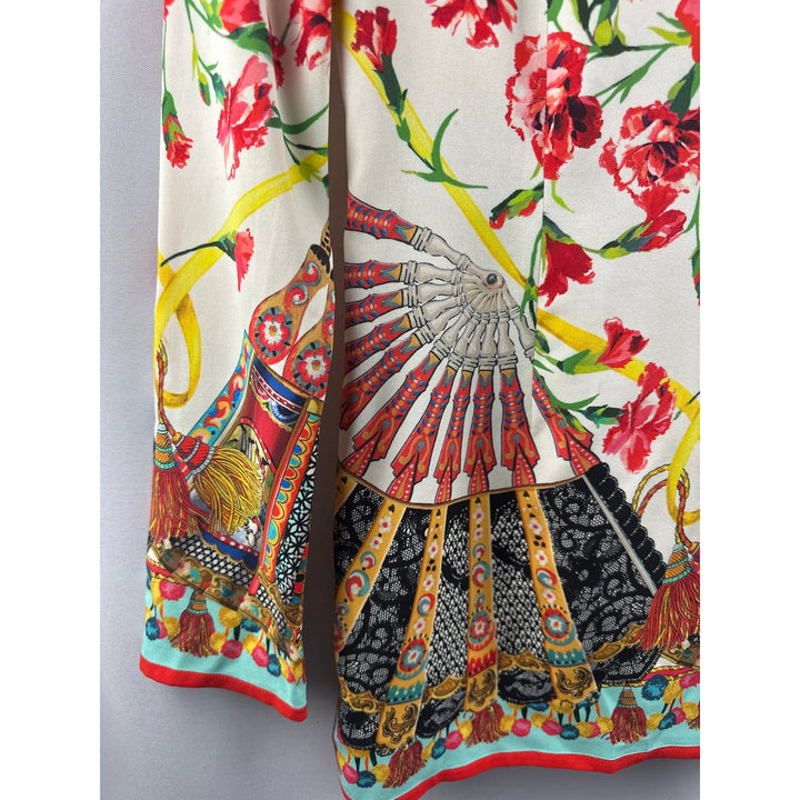 Women’s Dolce & Gabbana Floral Fan Silk Top Size Small/Medium (Italian 42)