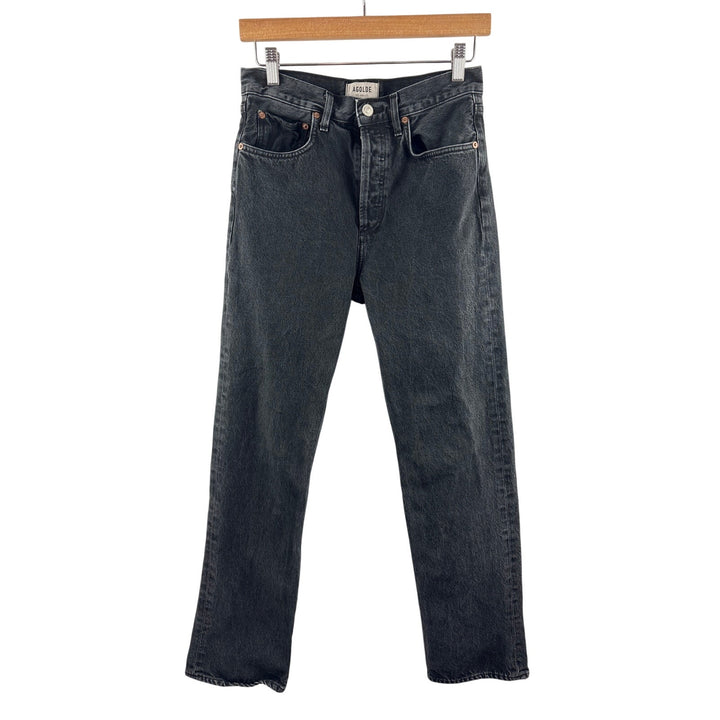 Women’s Agolde Size 24 Light Washed Black Straight Leg Jeans