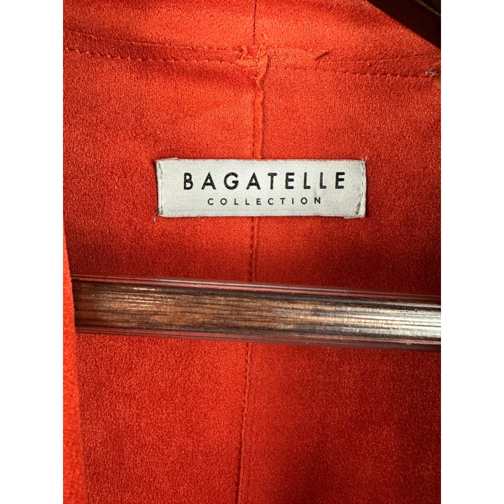 Women’s Bagatelle Collection Orange Faux Suede Drape Cardigan Size Small