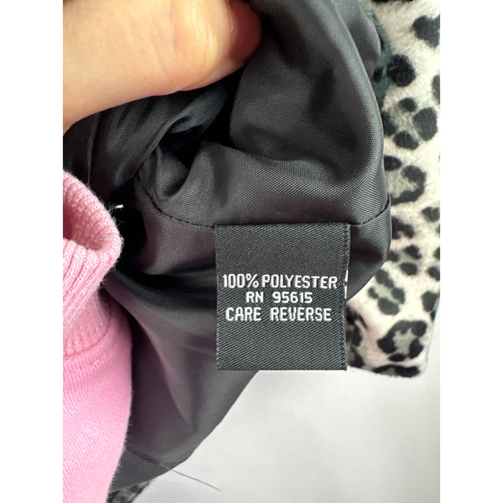 Women’s Rafaella Small Black, Grey, White Leopard Print Cape Coat