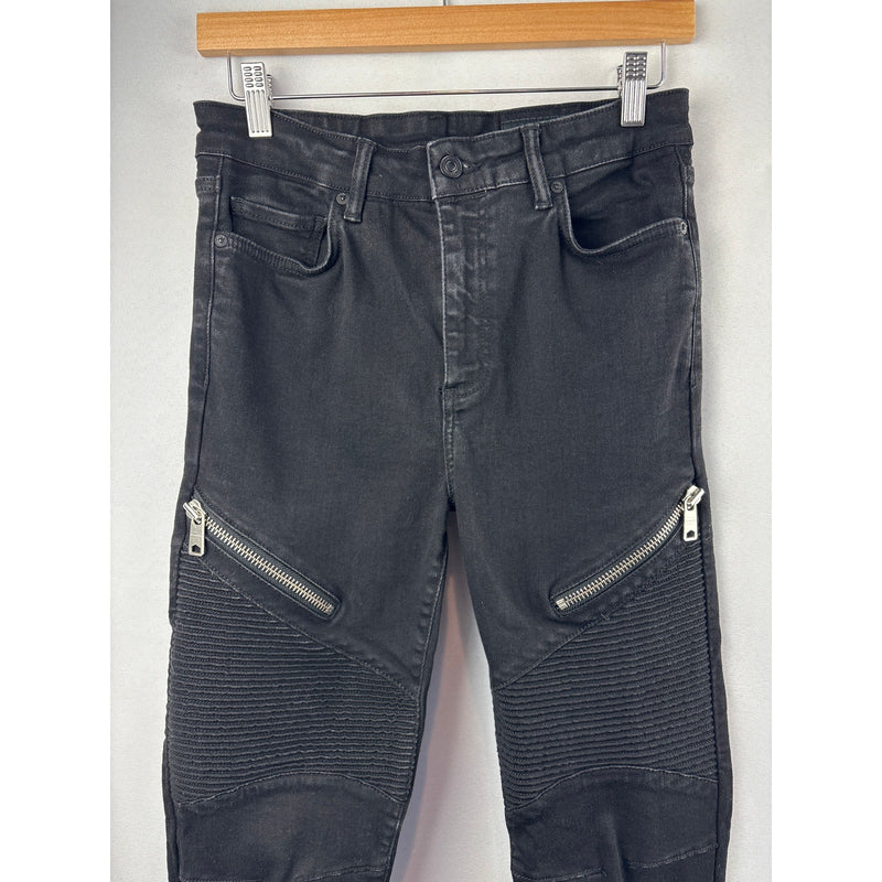 Women’s All Saints Size 29 Black Biker Style Skinny Jeans