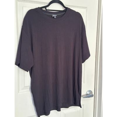 Alexander Jane L/XL Black Ribbed T-Shirt 93% Rayon & 7% Spandex
