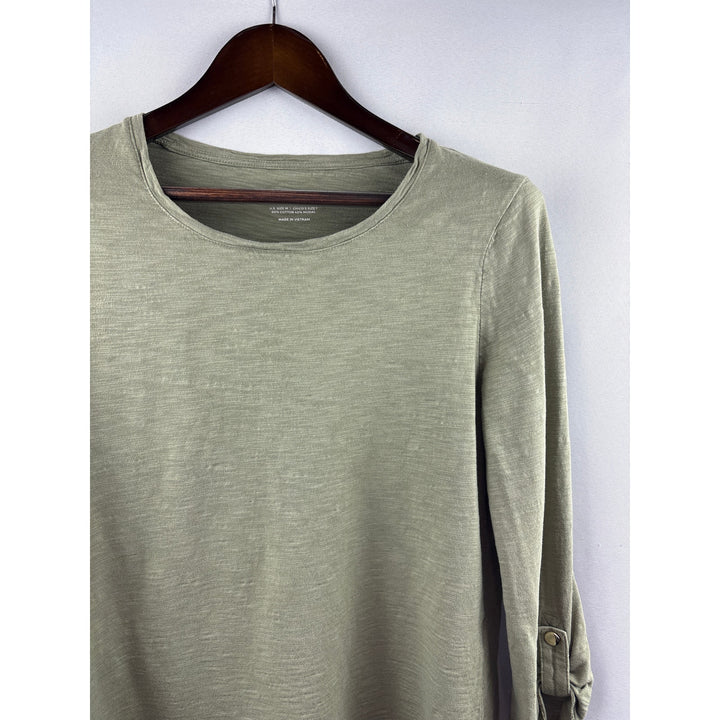 Women’s Chico’s Medium Olive Green 3/4 Length Sleeve Shirt