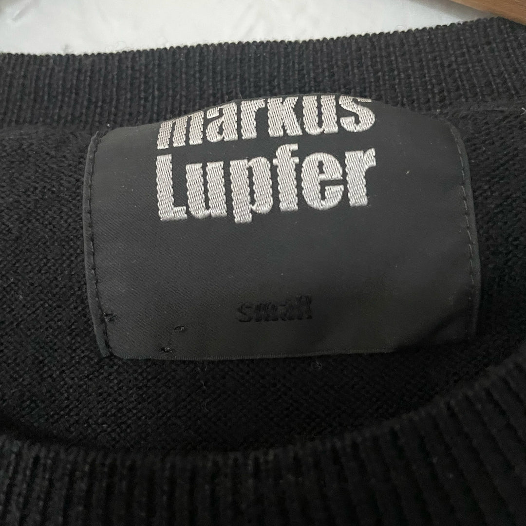 Markus Lupfer Merino Wool Black Disney Mickey Mouse Crewneck Sweater size Small
