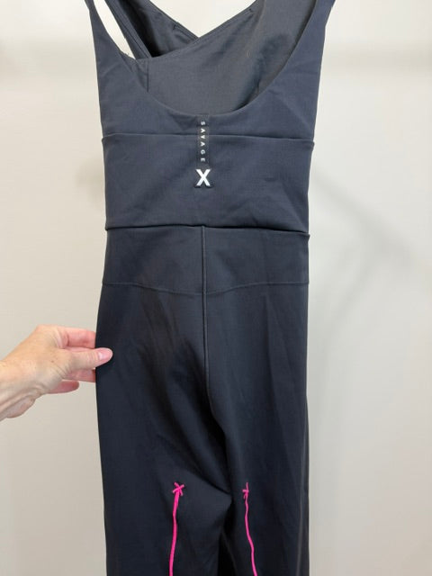 Savage X Fenty Hotline Jumpsuit Black Pink Stripe SzL(12-14)