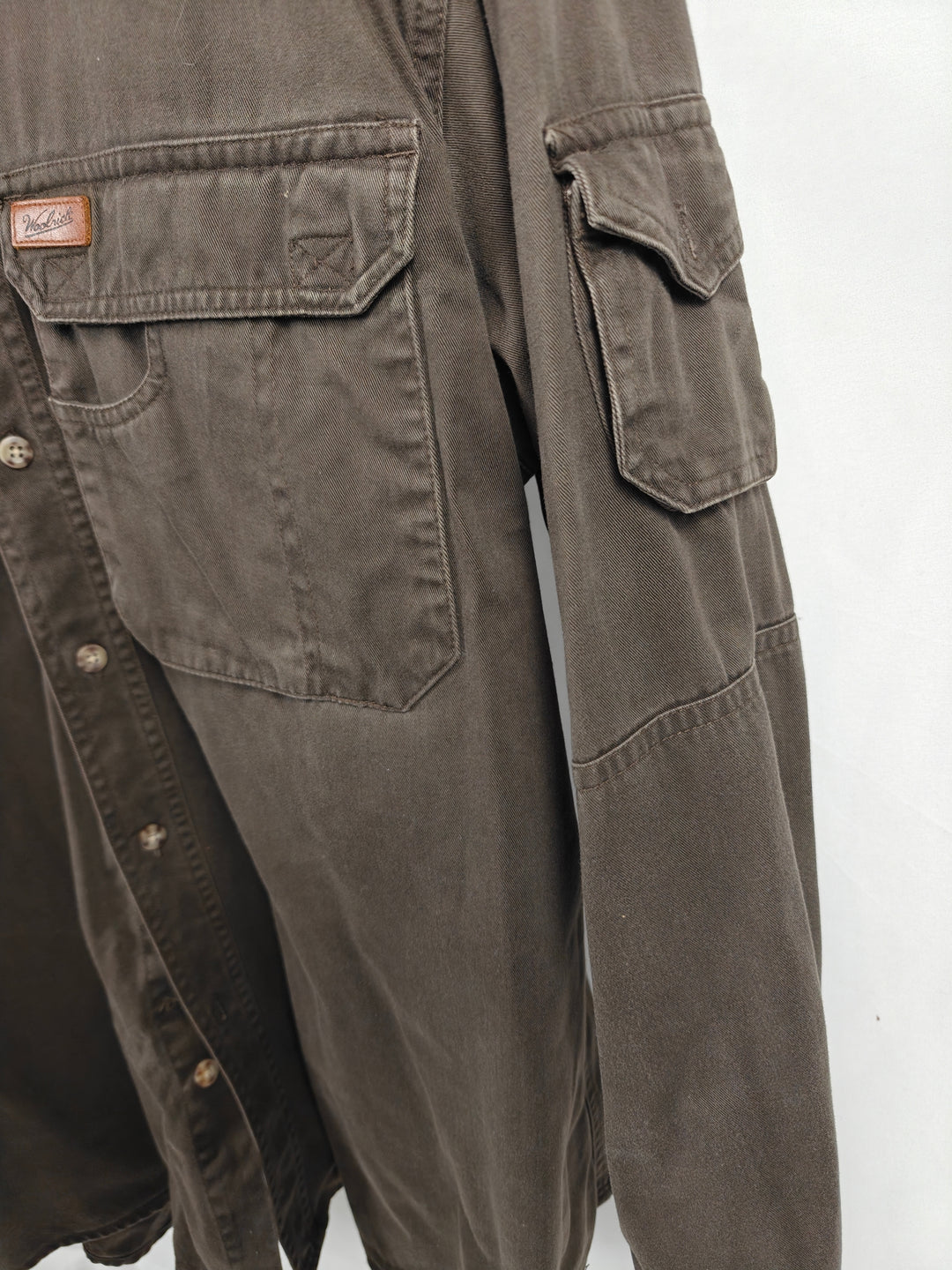 Woolrich Outdoor Guide Brown Quilted Button Down Shirt