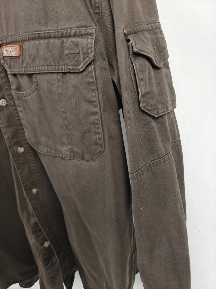 Woolrich Outdoor Guide Brown Quilted Button Down Shirt