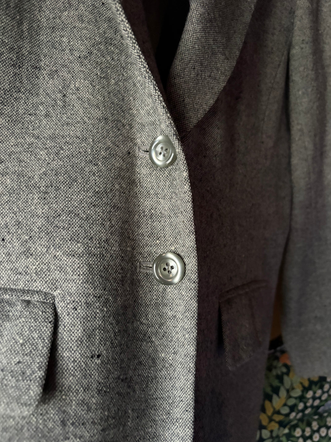 Vintage Pendleton Gray Wool Blazer Jacket Womens Size 12P Made in USA