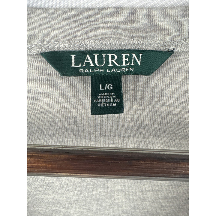 Women’s Green Label Ralph Lauren Large Grey Scoop Neck Short Sleeve