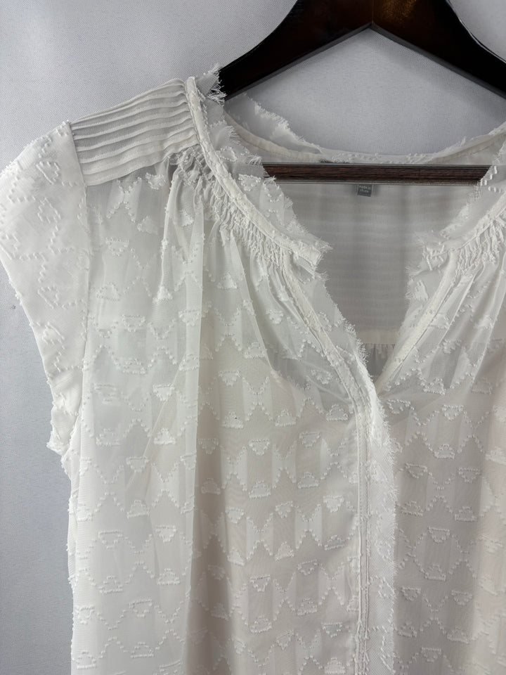 Women’s Daniel Rainn Medium White Short Sleeve Blouse
