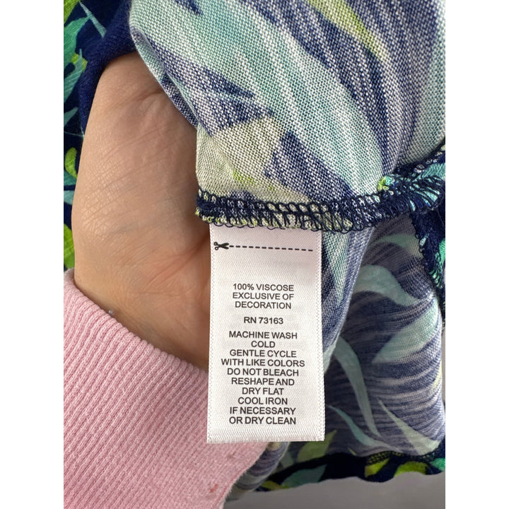 Women’s Cable & Gauge Blue w/ Leaf Pattern Tank