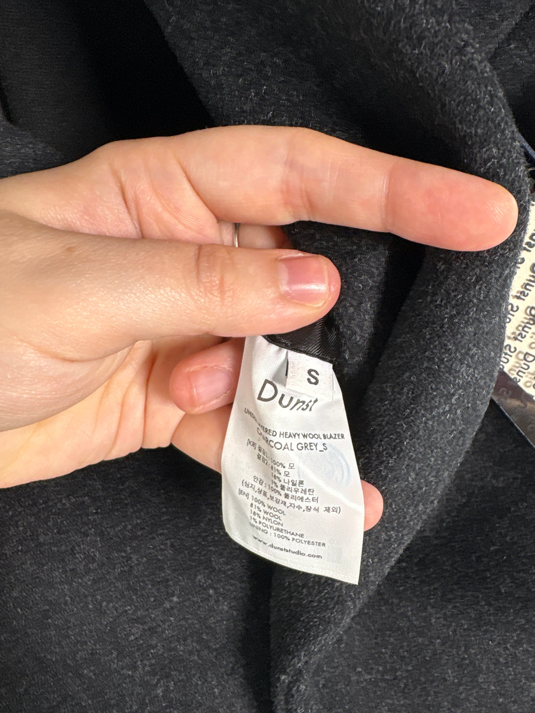 Unisex Dunst Small Black Layered Wool Blazer