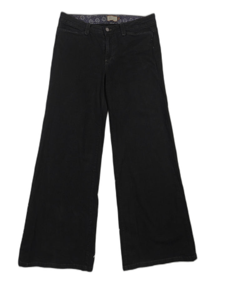 Womens Paige Premium Denim Wide Leg Jeans Black Size 31