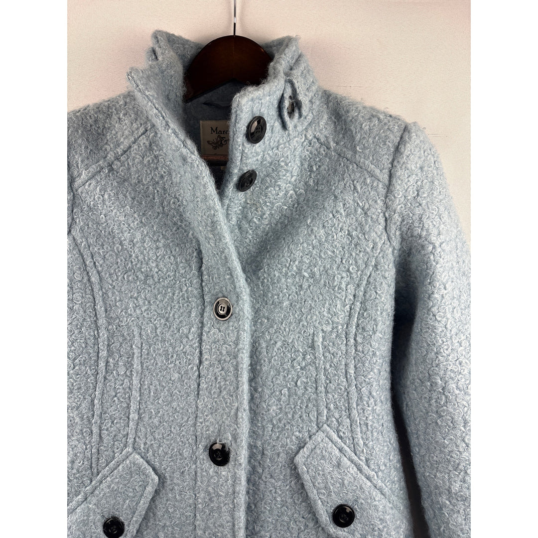 Women’s Maralyn & Me Small Light Blue Fuzzy Peacoat