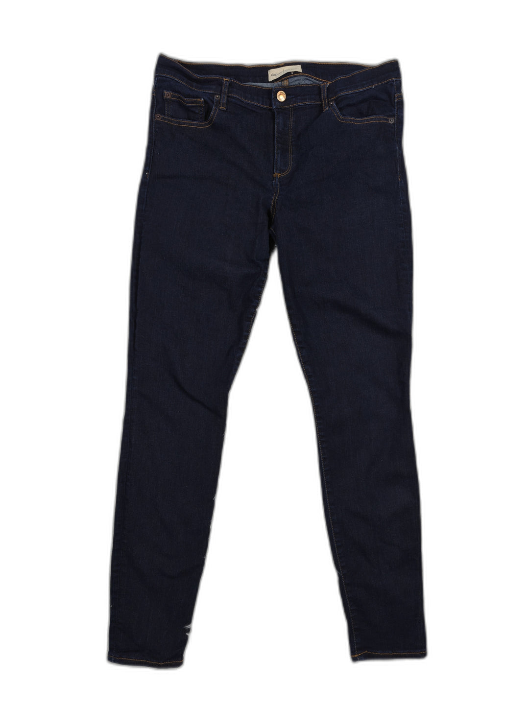 Womens Gap 1969 True Skinny Jeans Dark Indigo Blue Size 32 Long
