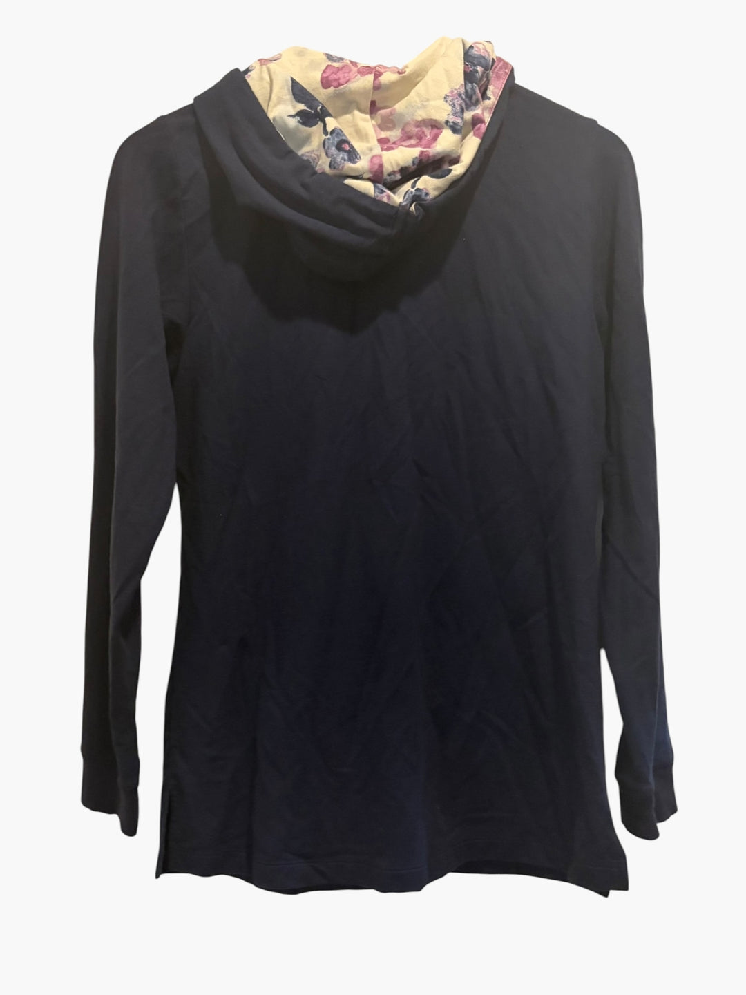 D And Co Active Navy Floral Lined Full Zip Hoodie XXS Cotton