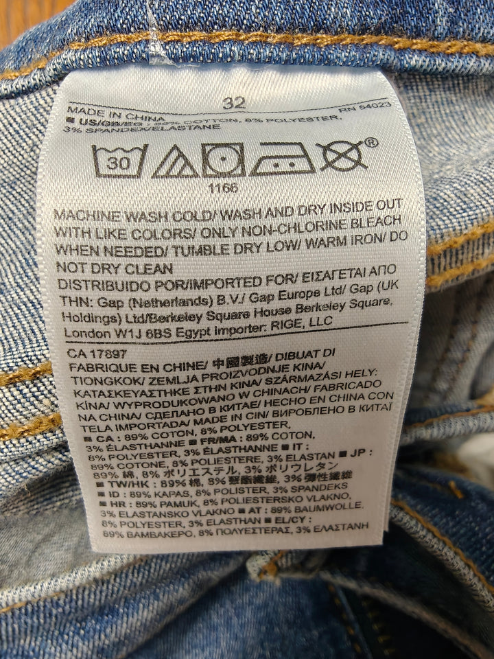 Banana Republic Premium Denim Flare Jeans Women Distressed Blue Size 32