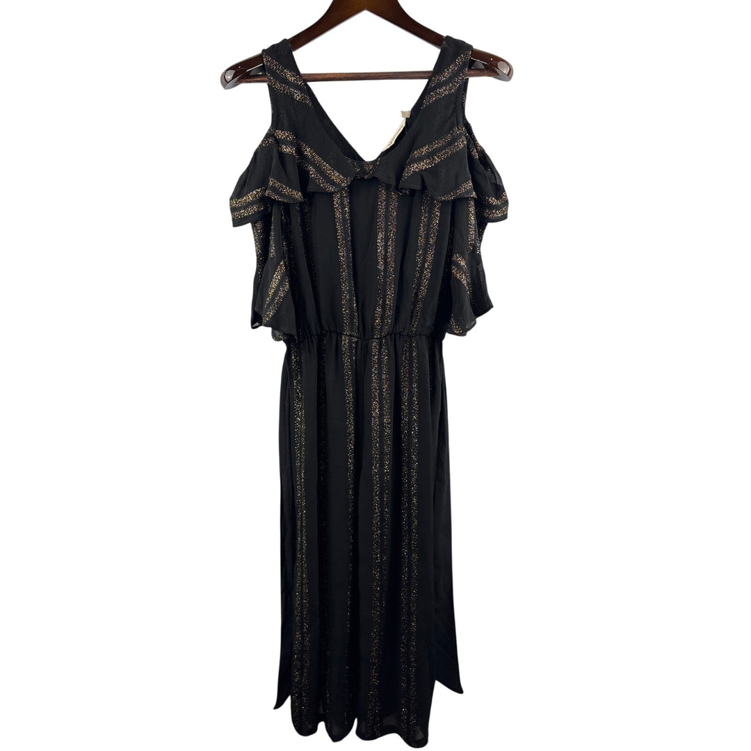 Women’s Soft Surroundings Black & Gold Pantsuit w/ Belt