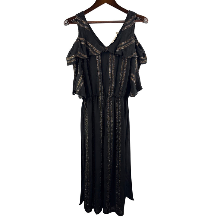 Women’s Soft Surroundings Black & Gold Pantsuit w/ Belt