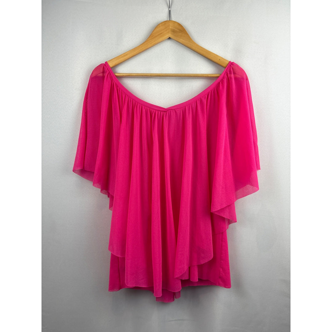 Caché Womens Large Off-Shoulder Ruffle Blouse