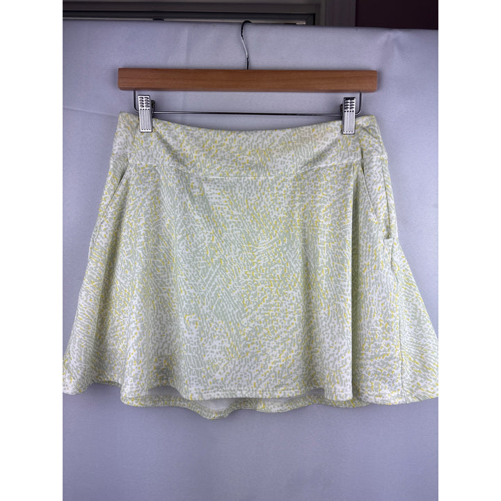 Adidas Womens Athletic Skort Size S Light Green & Yellow Abstract Print
