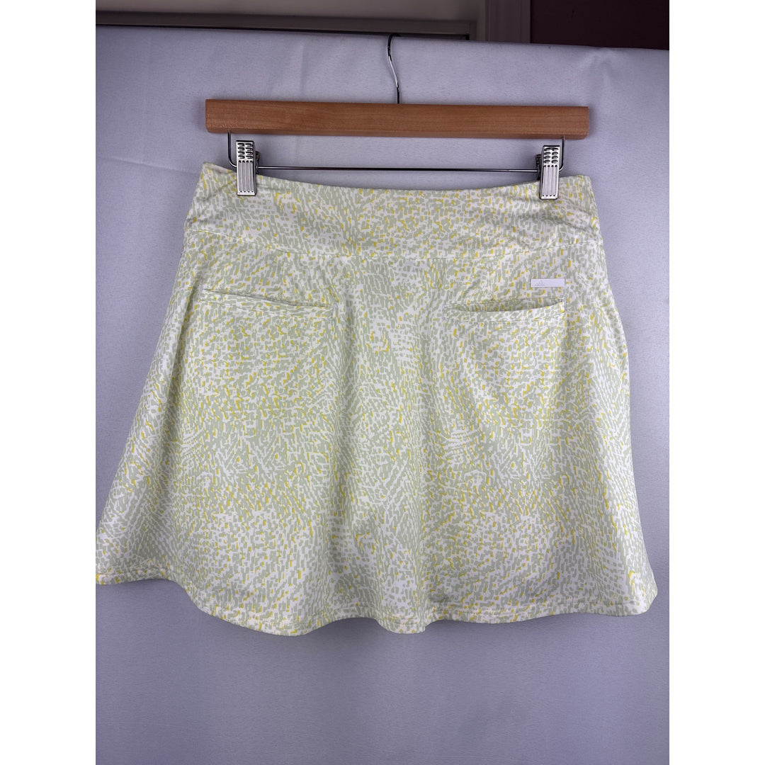 Adidas Womens Athletic Skort Size S Light Green & Yellow Abstract Print