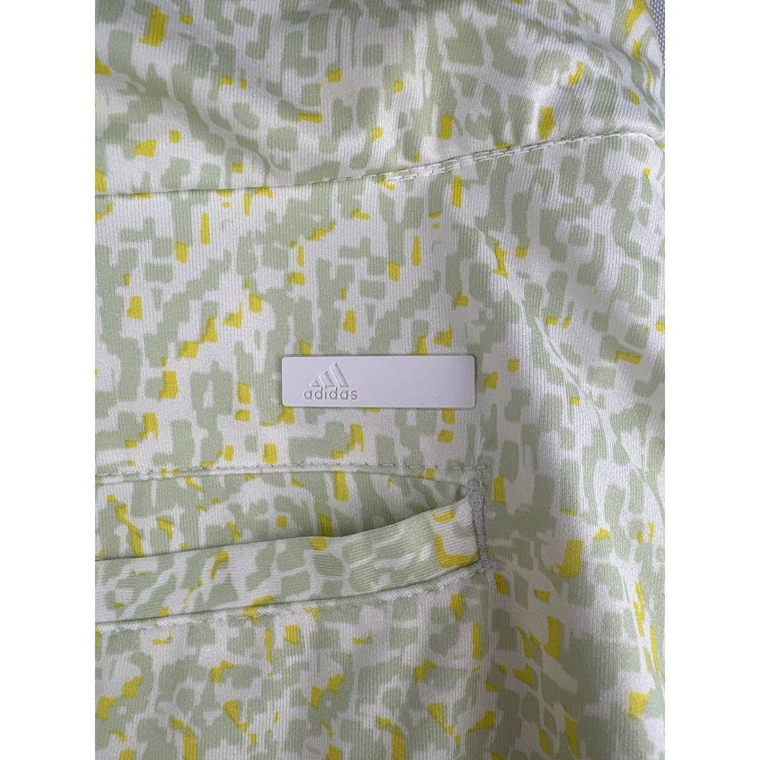 Adidas Womens Athletic Skort Size S Light Green & Yellow Abstract Print