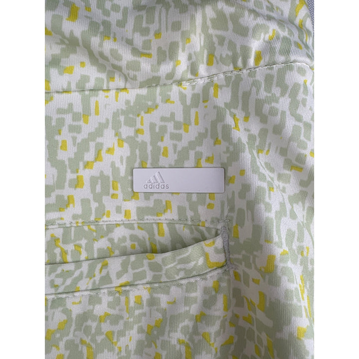 Adidas Womens Athletic Skort Size S Light Green & Yellow Abstract Print