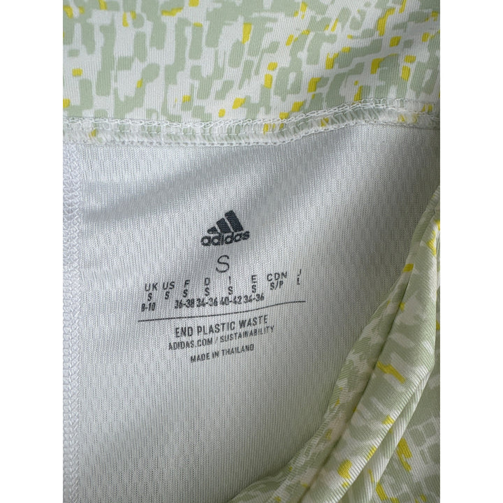 Adidas Womens Athletic Skort Size S Light Green & Yellow Abstract Print