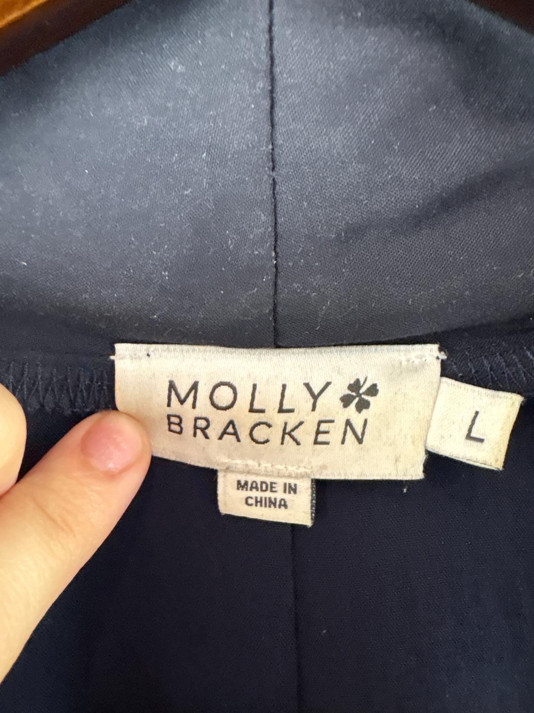 Women’s Molly Bracken Large Dark Navy Cowlneck Midi Dress