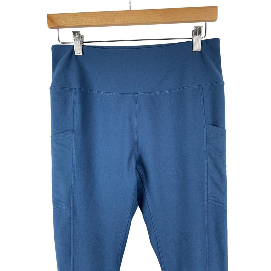 Lululemon Womens Navy Blue High-Waist Leggings With Side Pockets