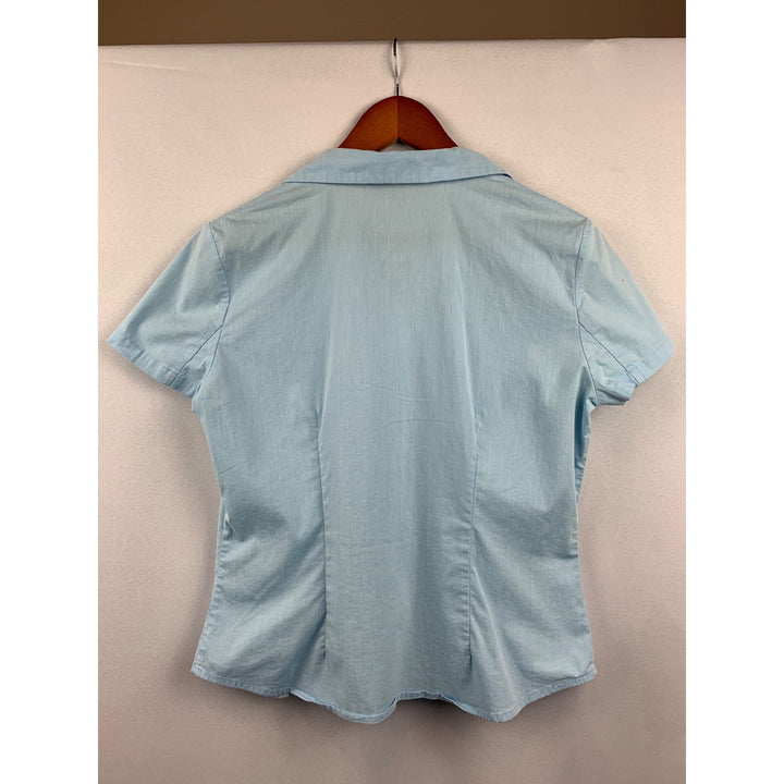 INC Stretch Womens Petite Button-Up Short Sleeve Shirt