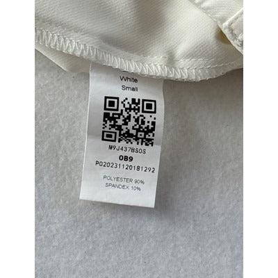 White Elastic Waist Womens Shorts S