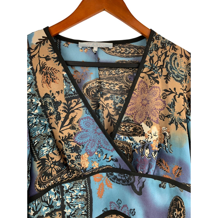 Violet & Claire Womens Multicolor Printed Blouse Size M