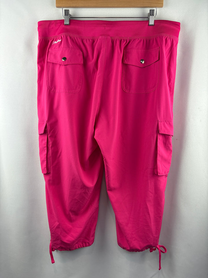 Women’s Soothfeel Size 2XL Hot Pink Cargo Activewear Capris
