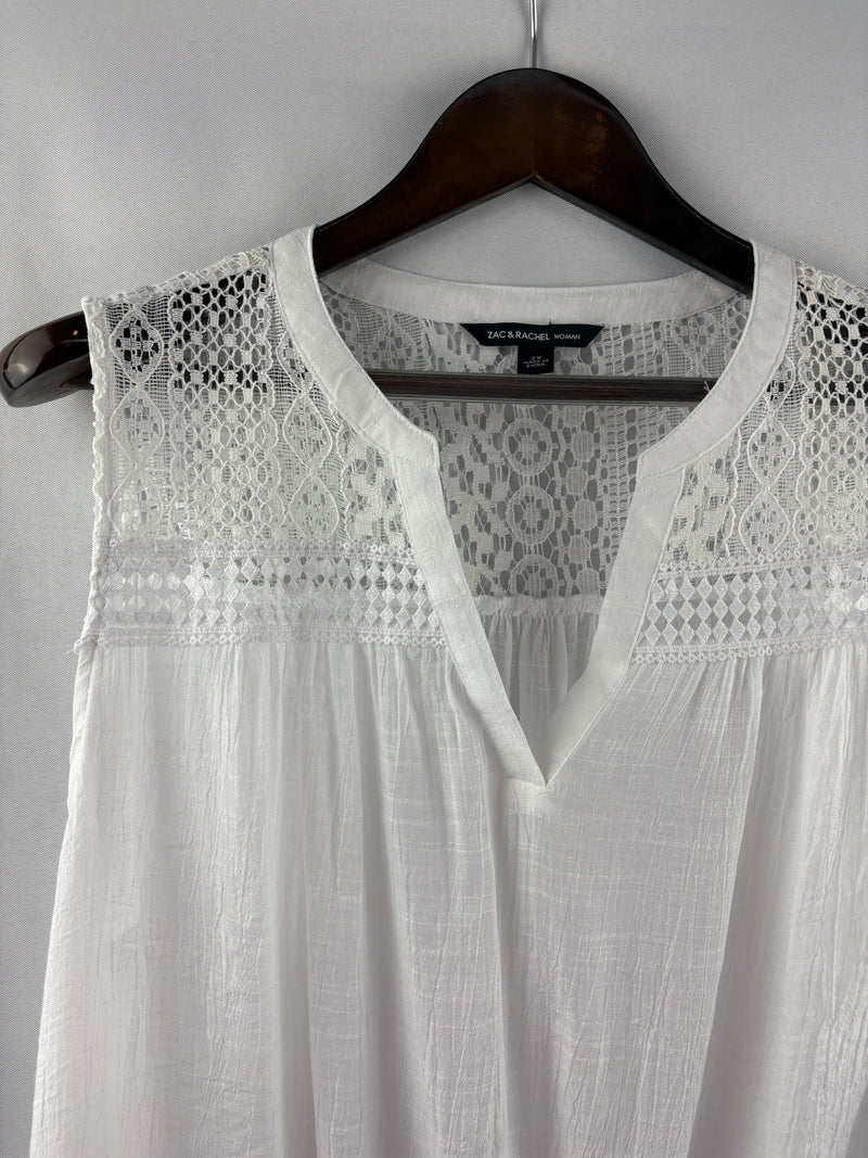 Women’s Zac & Rachel Size 2X White Tank Blouse
