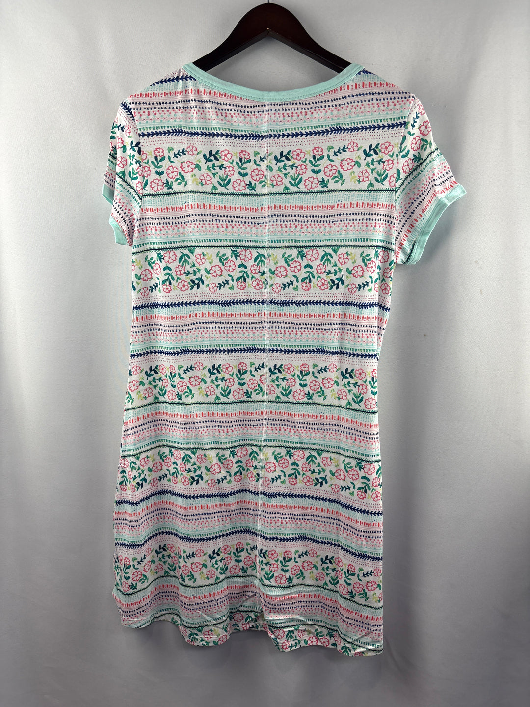Women’s Jane and Bleecker Small Multicolored Patterned Henley NightGowns