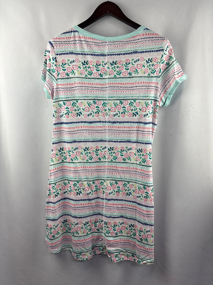 Women’s Jane and Bleecker Small Multicolored Patterned Henley NightGowns