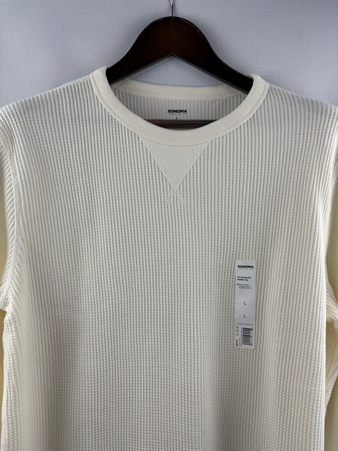 Men’s Sonoma Large Cream Long Sleeve Shirt